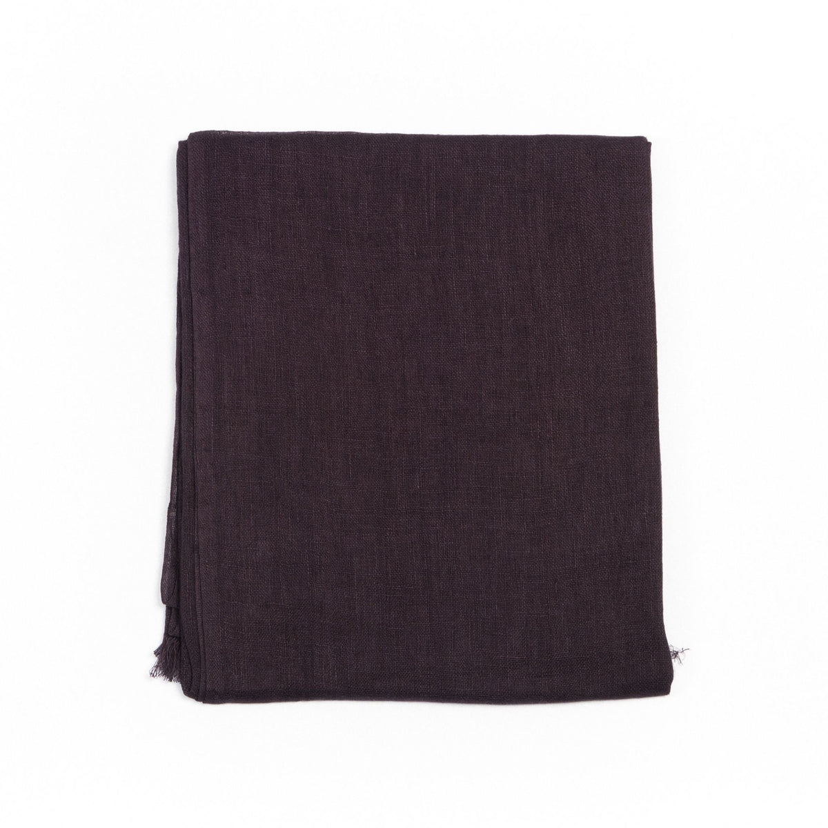 Resin Dark Brown Hand Woven Soft Linen Silk Scarf