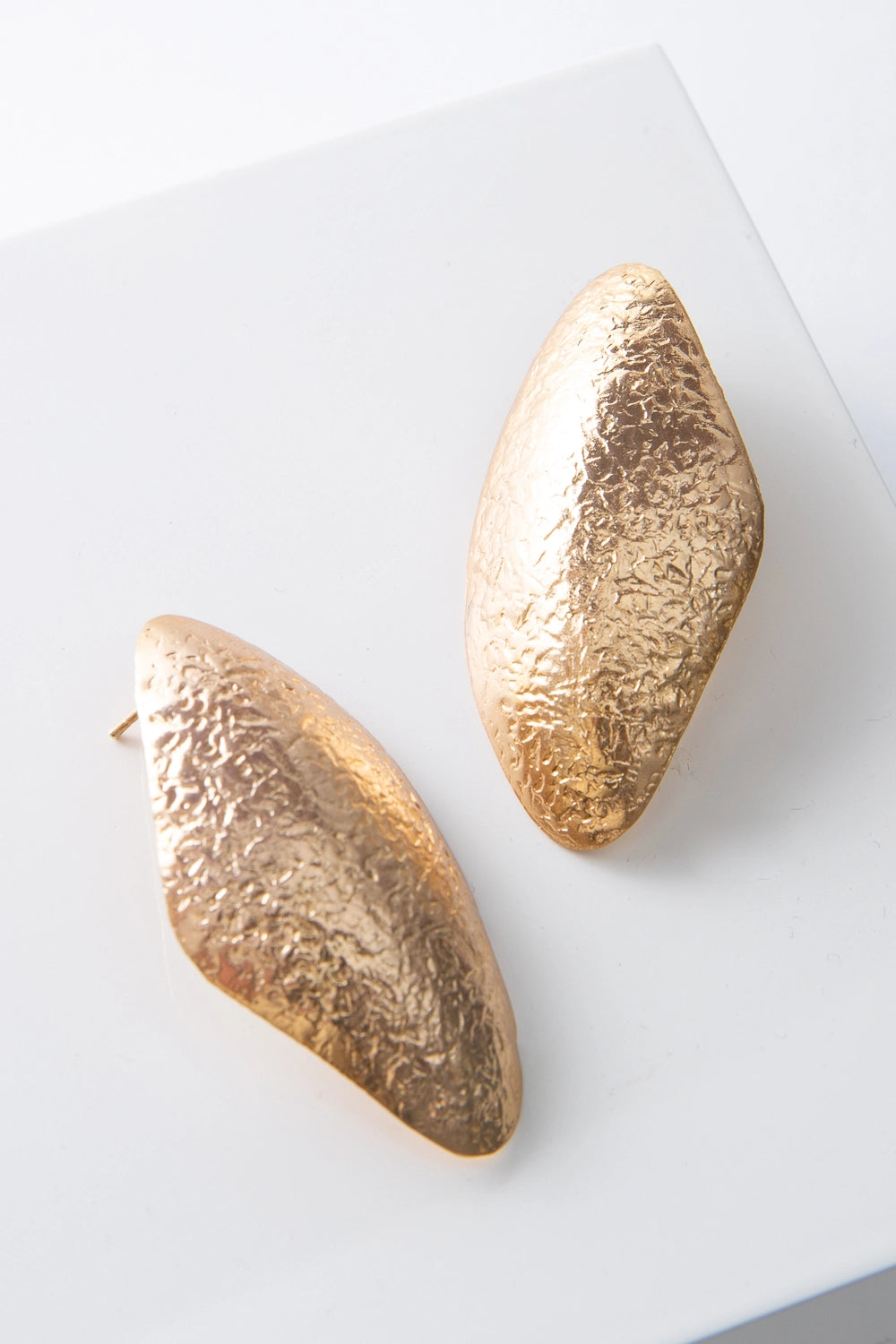 Textured Statement Earrings, Gold