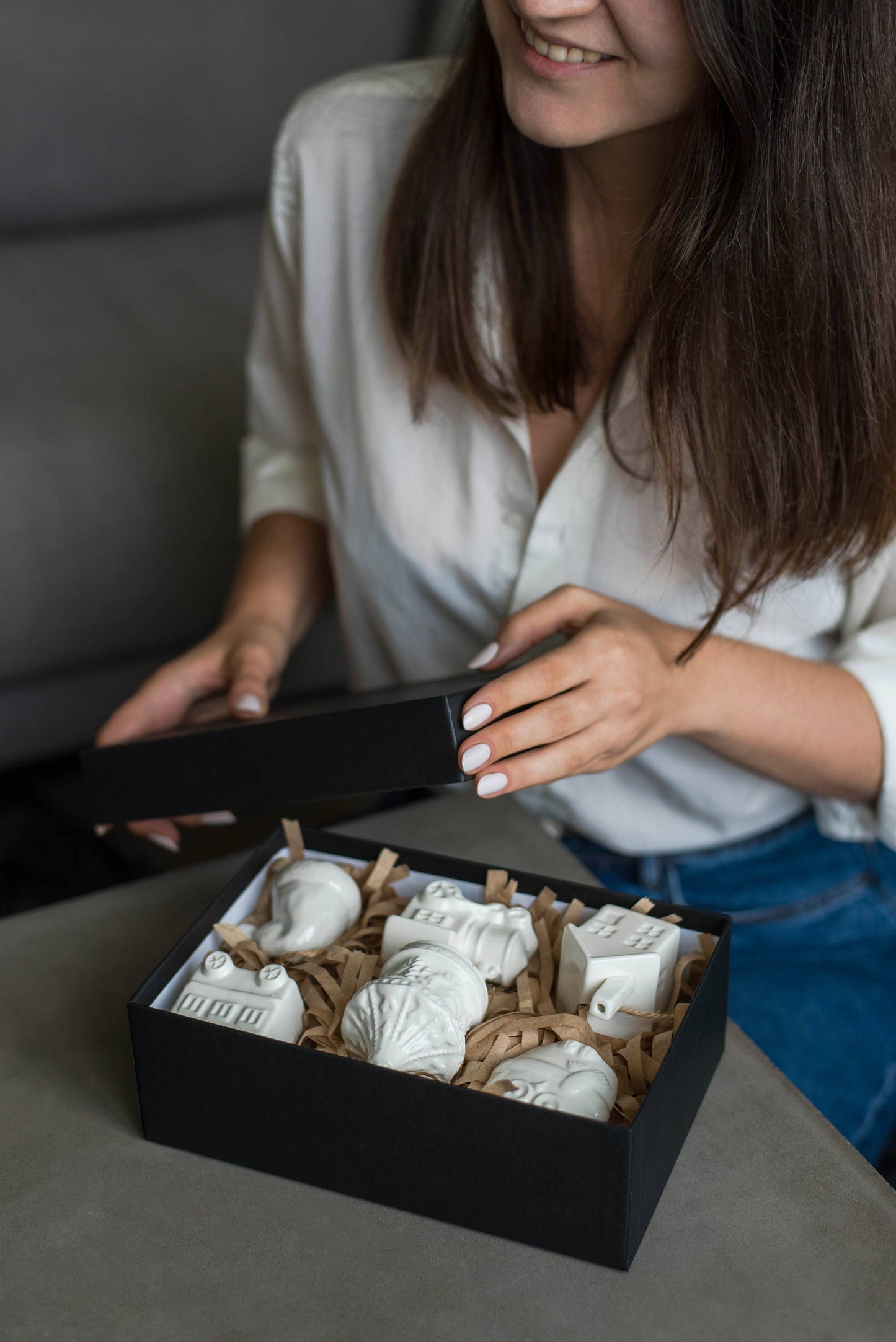 Handmade Porcelain Christmas Ornaments: Mini Bus