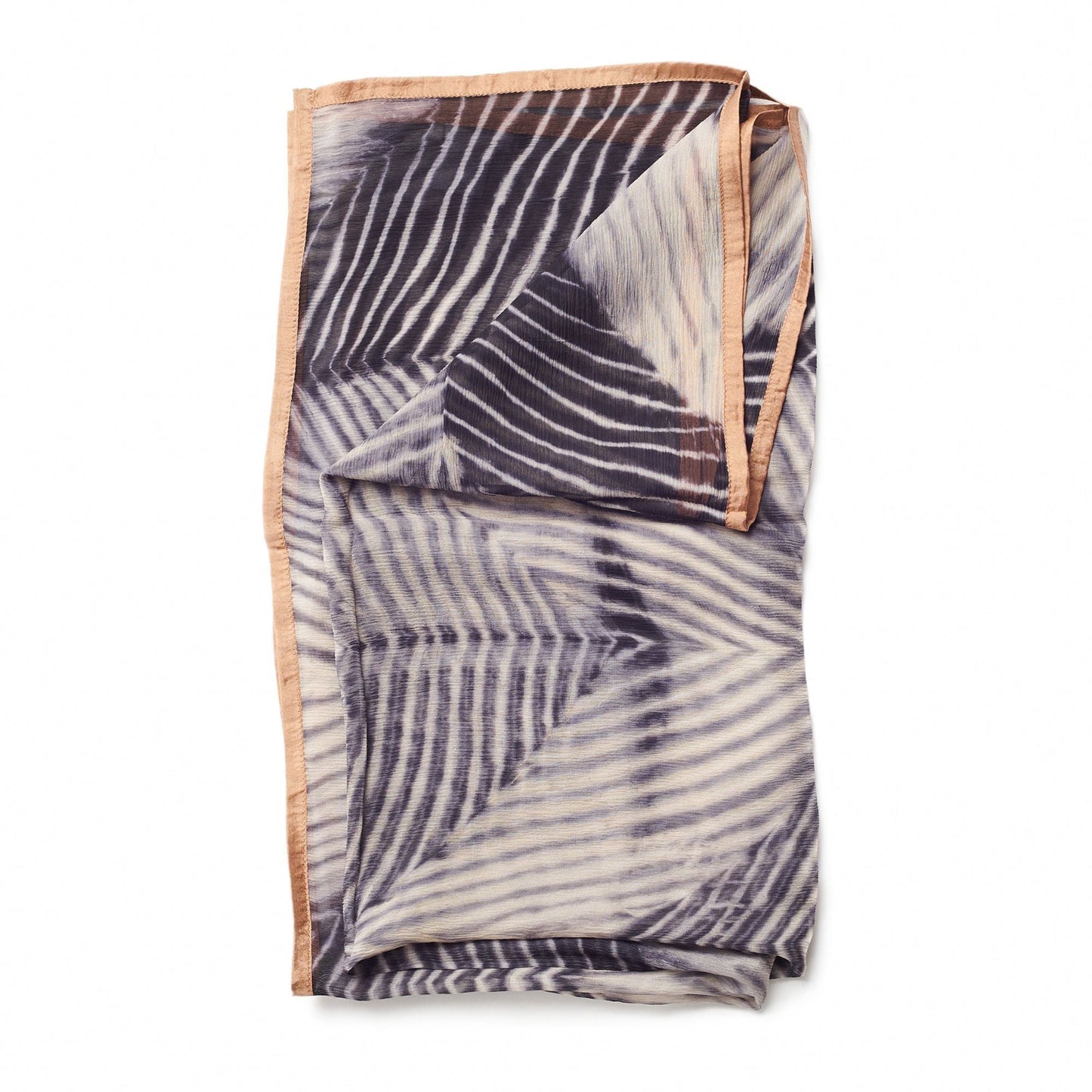 Samu Black Hand Crafted Shibori Print Silk Chiffon Sqaure Scarf
