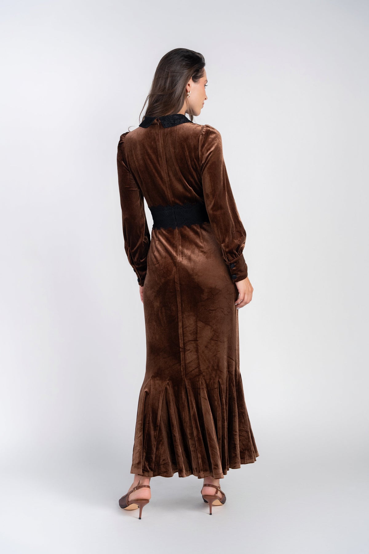 Bianca Dress- Velvet with Lace