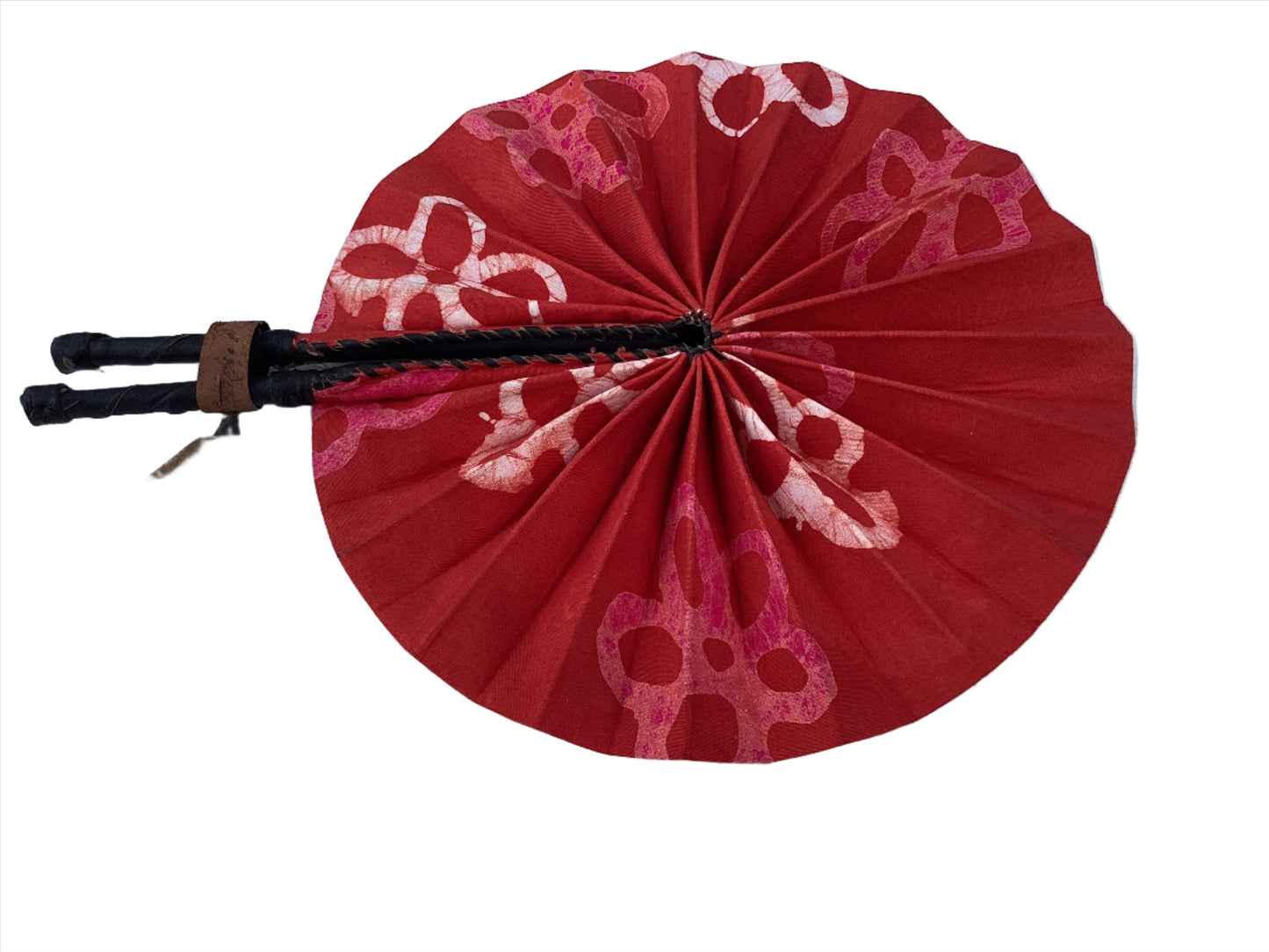 African Wax Print Fan, Handmade in Ghana