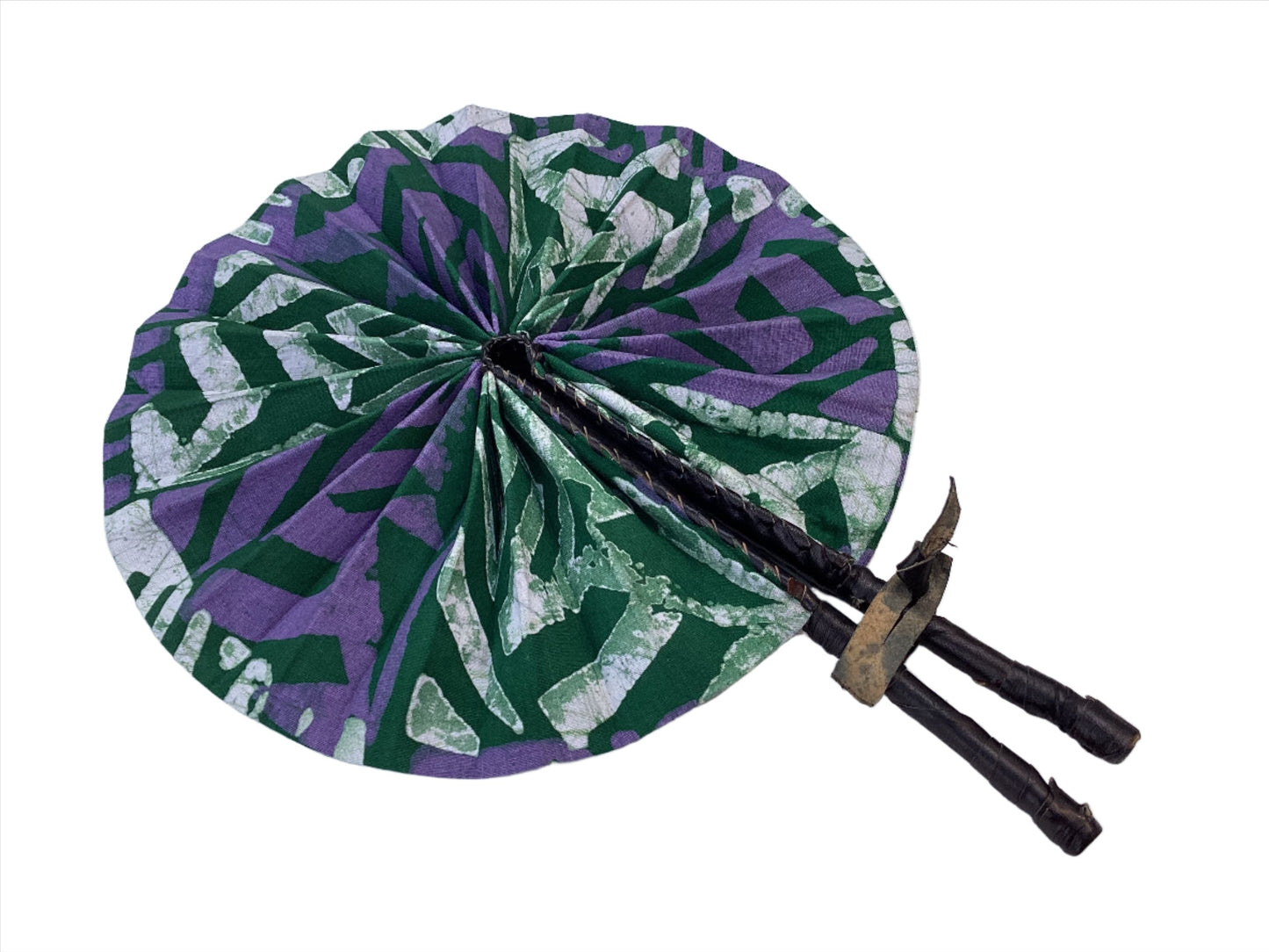 African Wax Print Fan, Handmade in Ghana