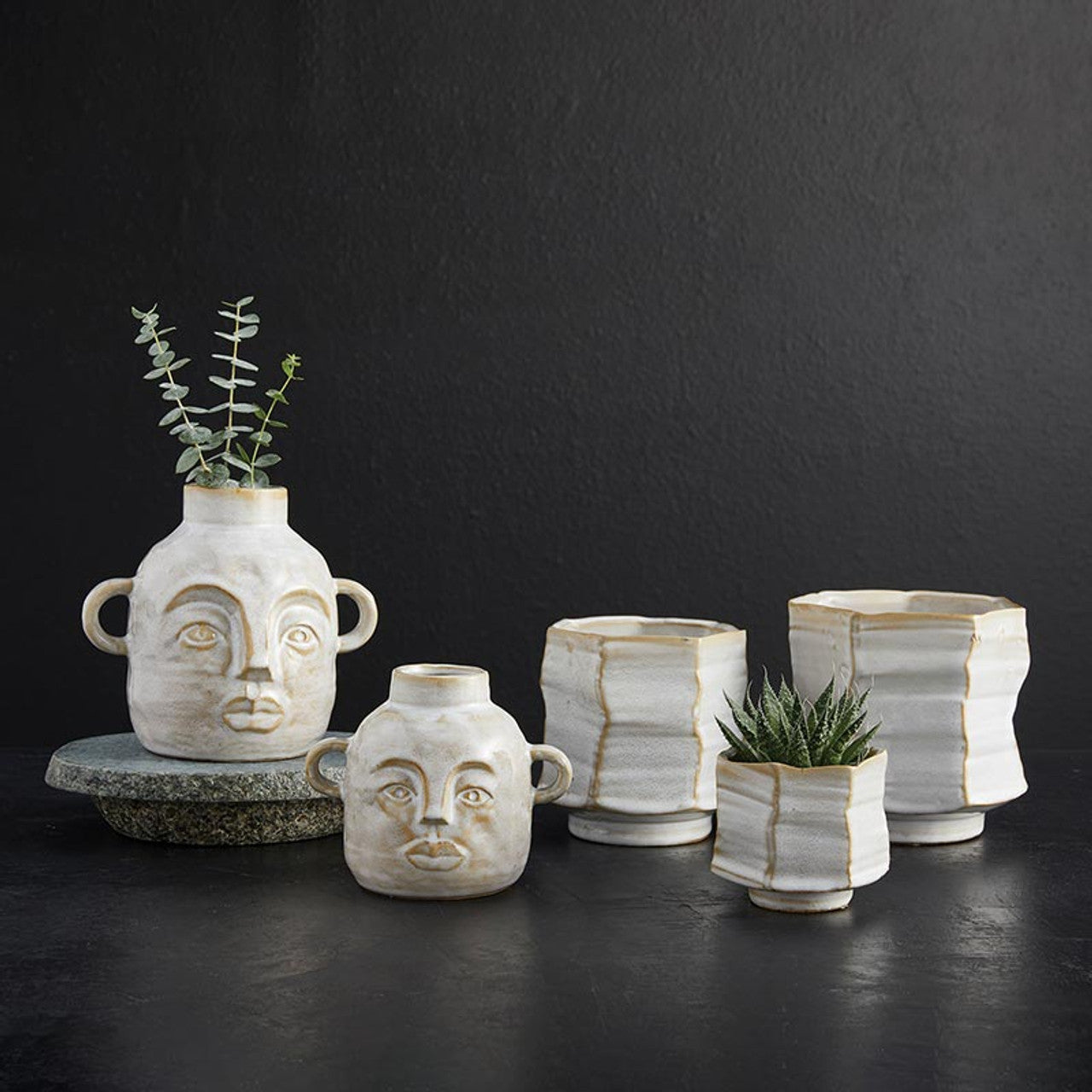 Abstract Head Pot Small | Decorative Modern Ceramic Vase | 4.5" Tall