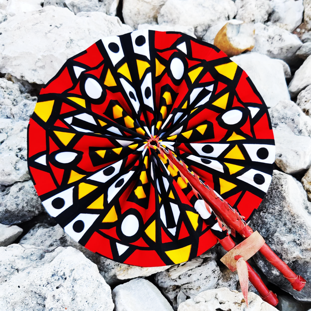 Zakia African Print Folding Hand Fan