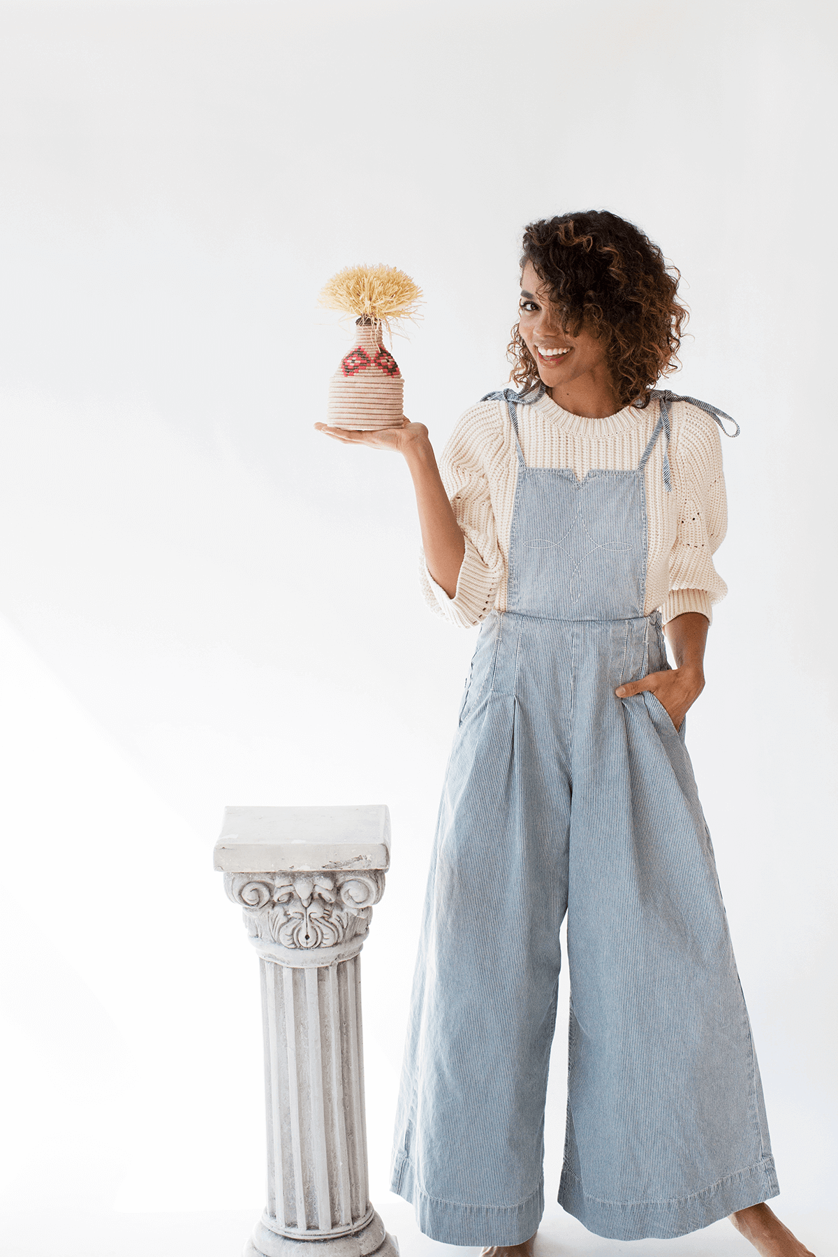 Akeza Peace Basket with Fringe Top