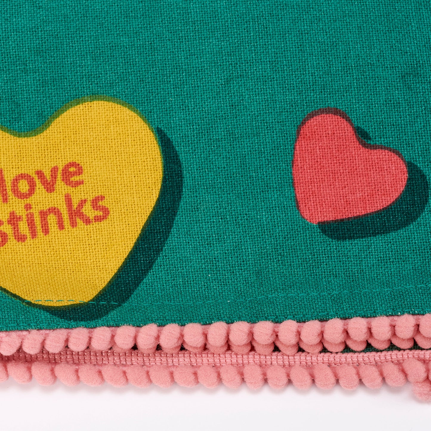 Anti-Valentine Kitchen Towel with Pompom Trim | Not Today Cupid Hand Tea Dish Cloth | 20" x 26"