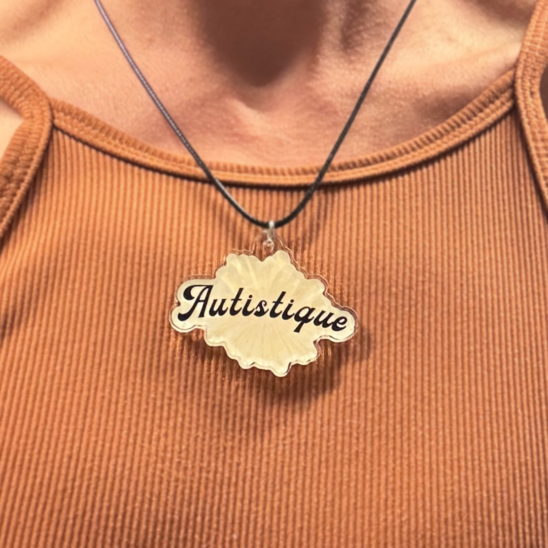 Autistique Autism Pride Acrylic Pendant Necklace