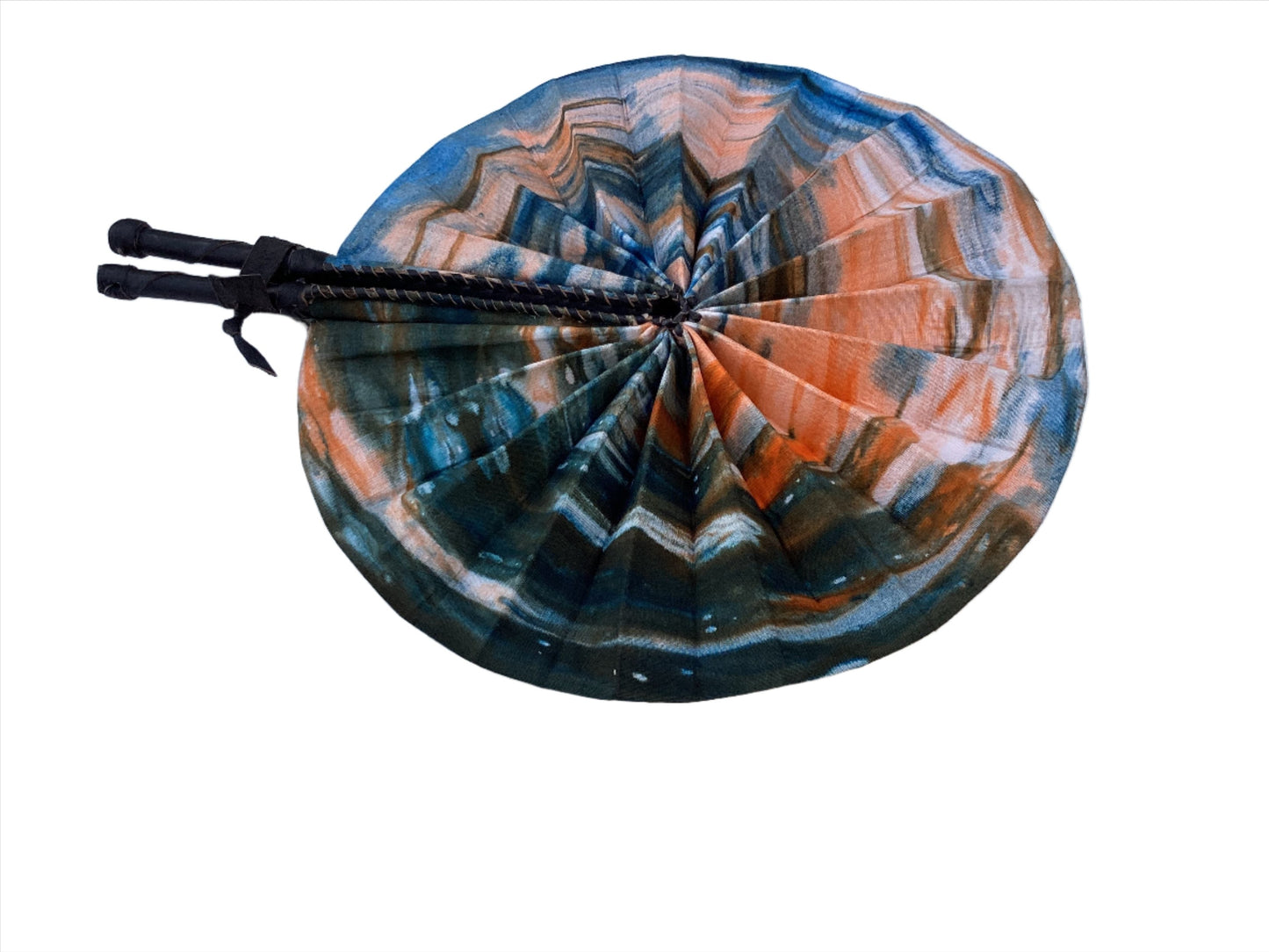 African Wax Print Fan, Handmade in Ghana