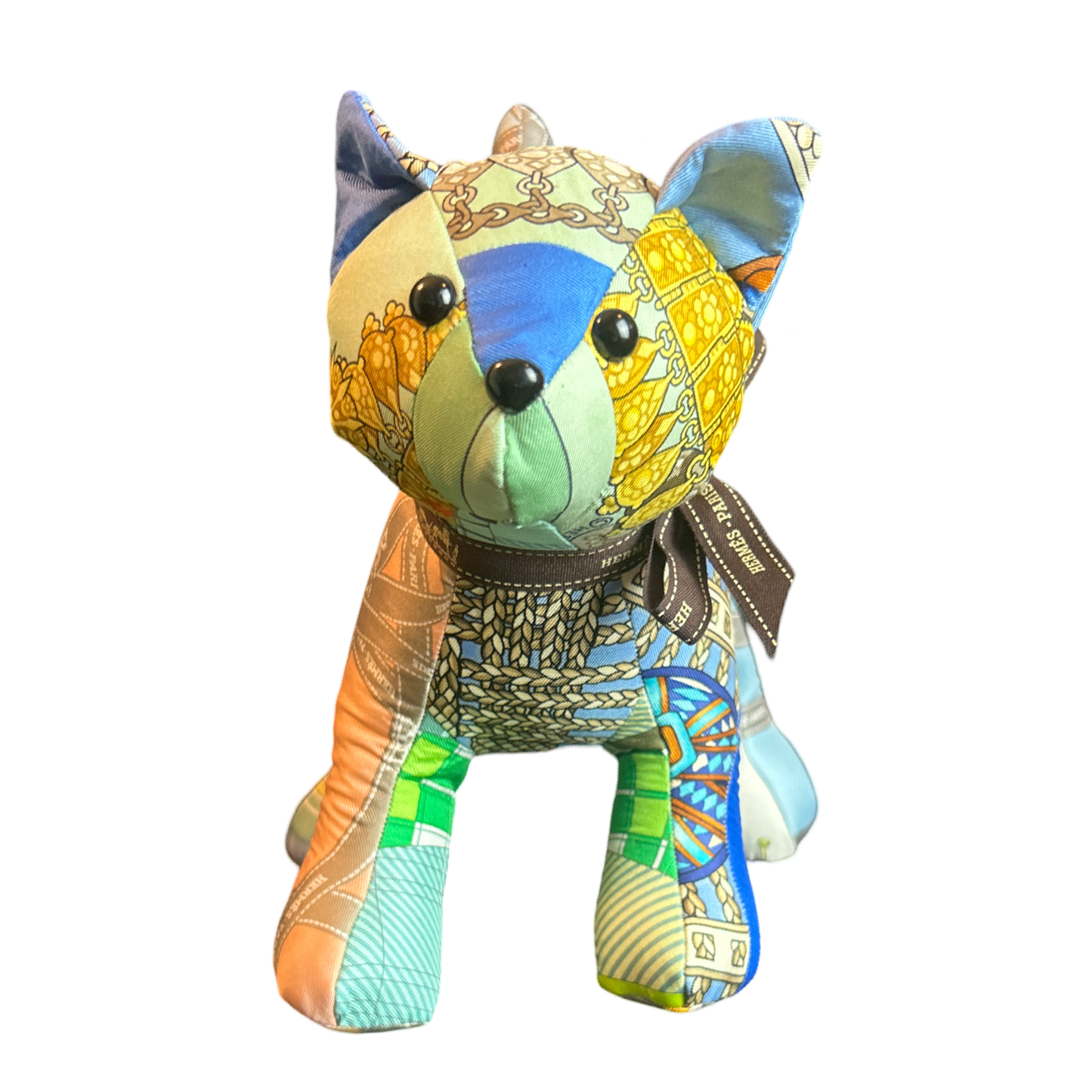 Vintage Silk Scarf Patchwork Kitten
