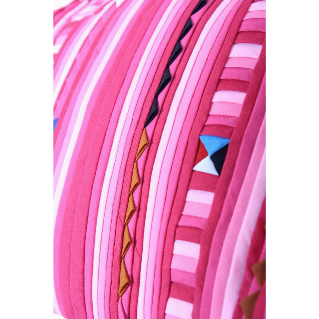 Karen Hill‑Tribe Pink Striped Shoulder Bag — Handwoven Fair‑Trade - Thailand