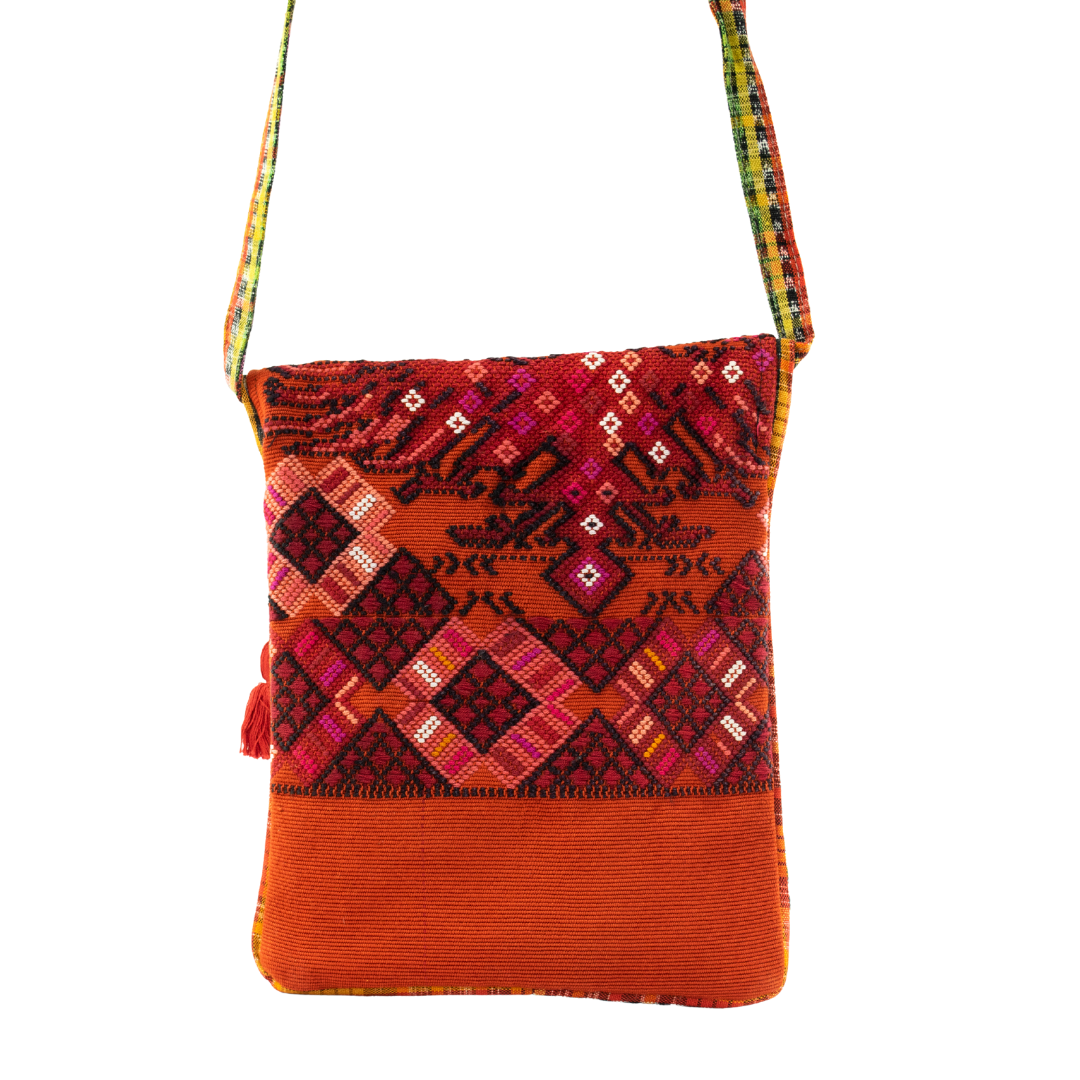 Messenger Up-cycled Huipil Crossbody One-of-a-Kind Bag - Guatemala