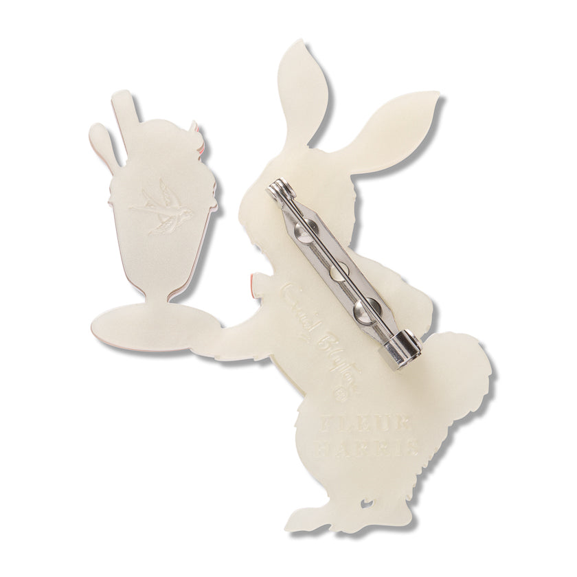 Rabbit Waiter Brooch by Erstwilder