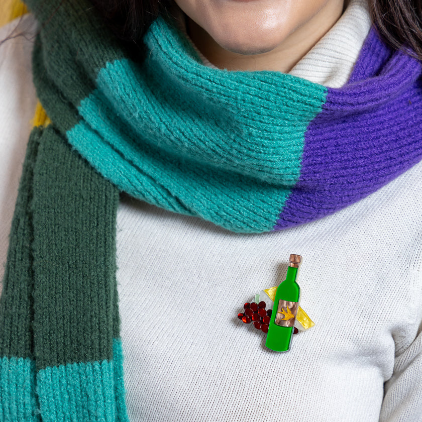 Rouge ou Blanc? Brooch by Erstwilder