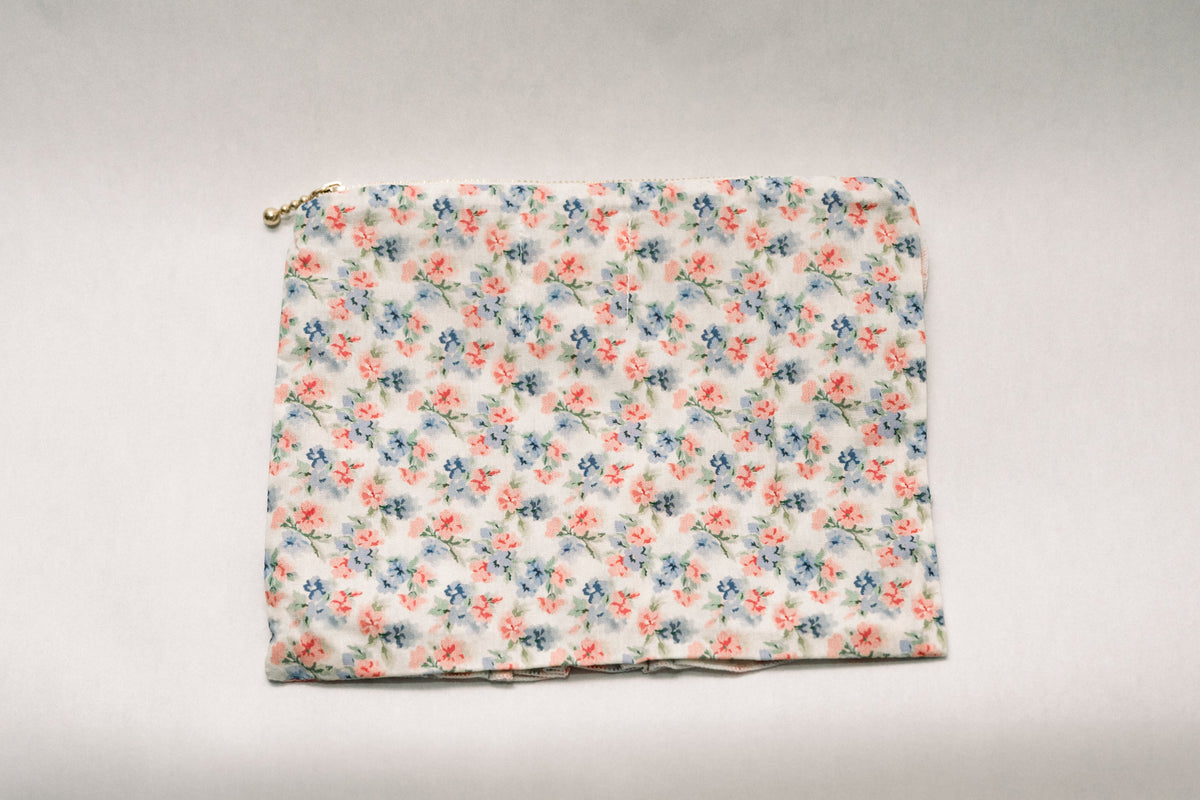 Vintage-Inspired Floral Pouch- Peony & Bluebell - Osadia Concept Store