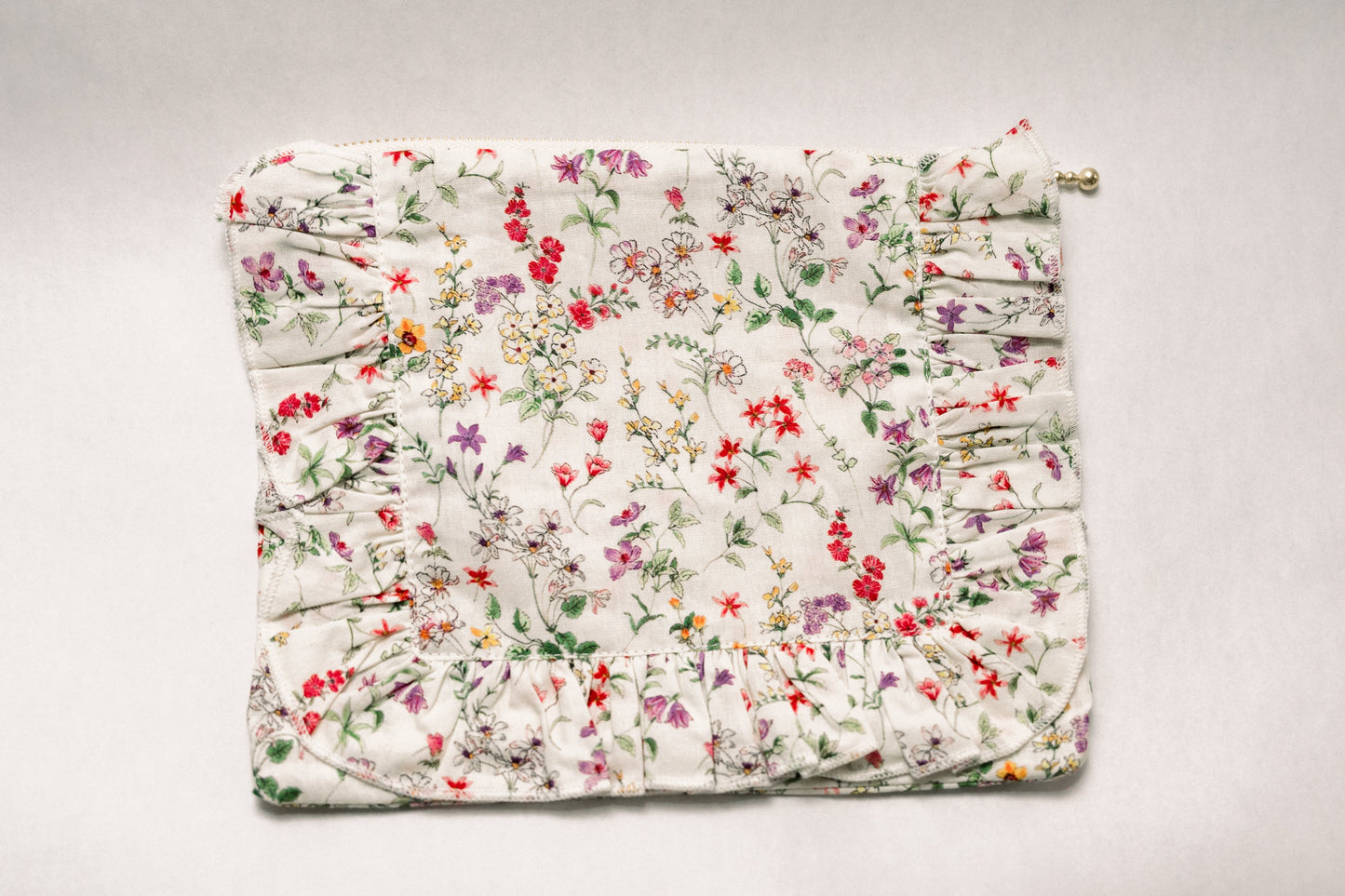 Vintage-Inspired Floral Pouch- Phlox