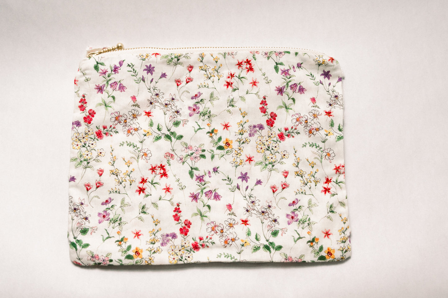Vintage-Inspired Floral Pouch- Phlox