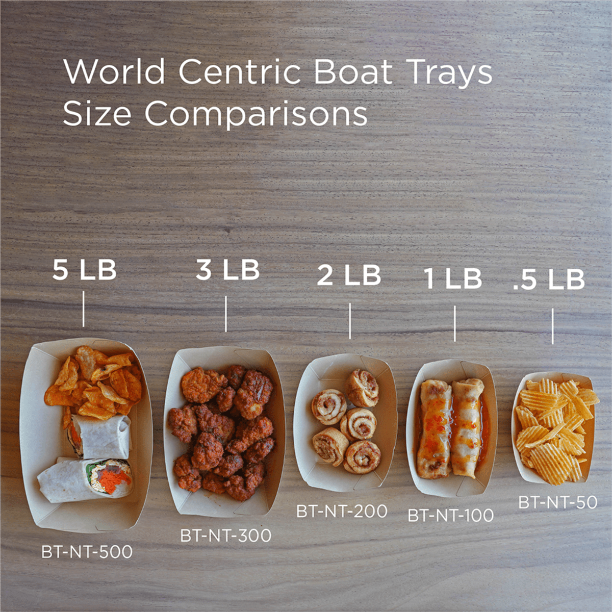 World Centric Compostable NoTree Boat Tray, 3lb, Natural (QTY 500), SKU BT-NT-300