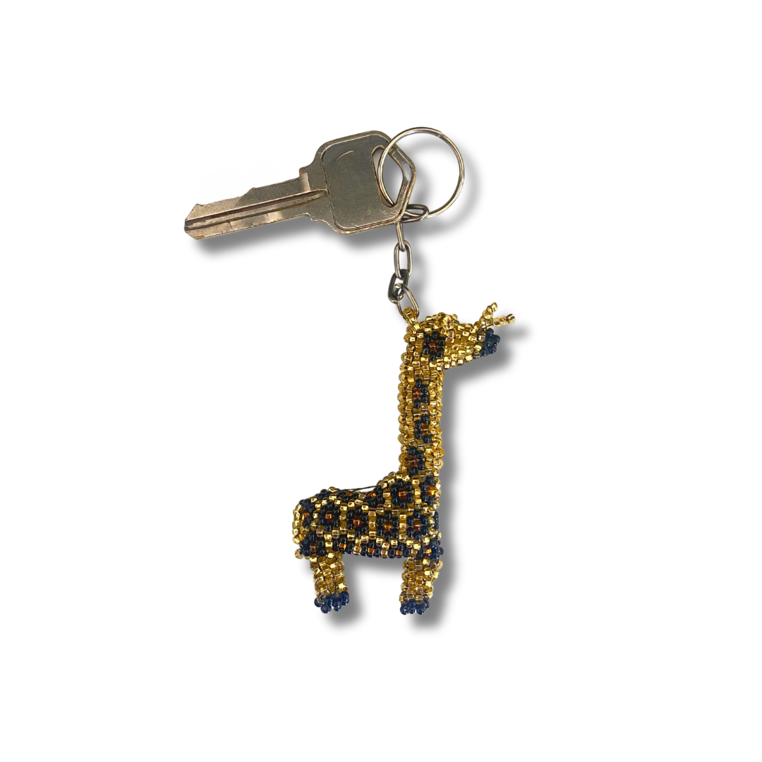 Giraffe Seed Bead Key Chain - Mexico - Osadia Concept Store