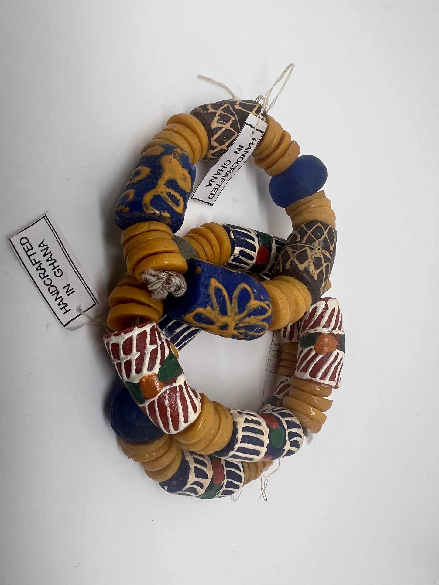 Stretchy Recycled Glass Bold Bead Bracelet