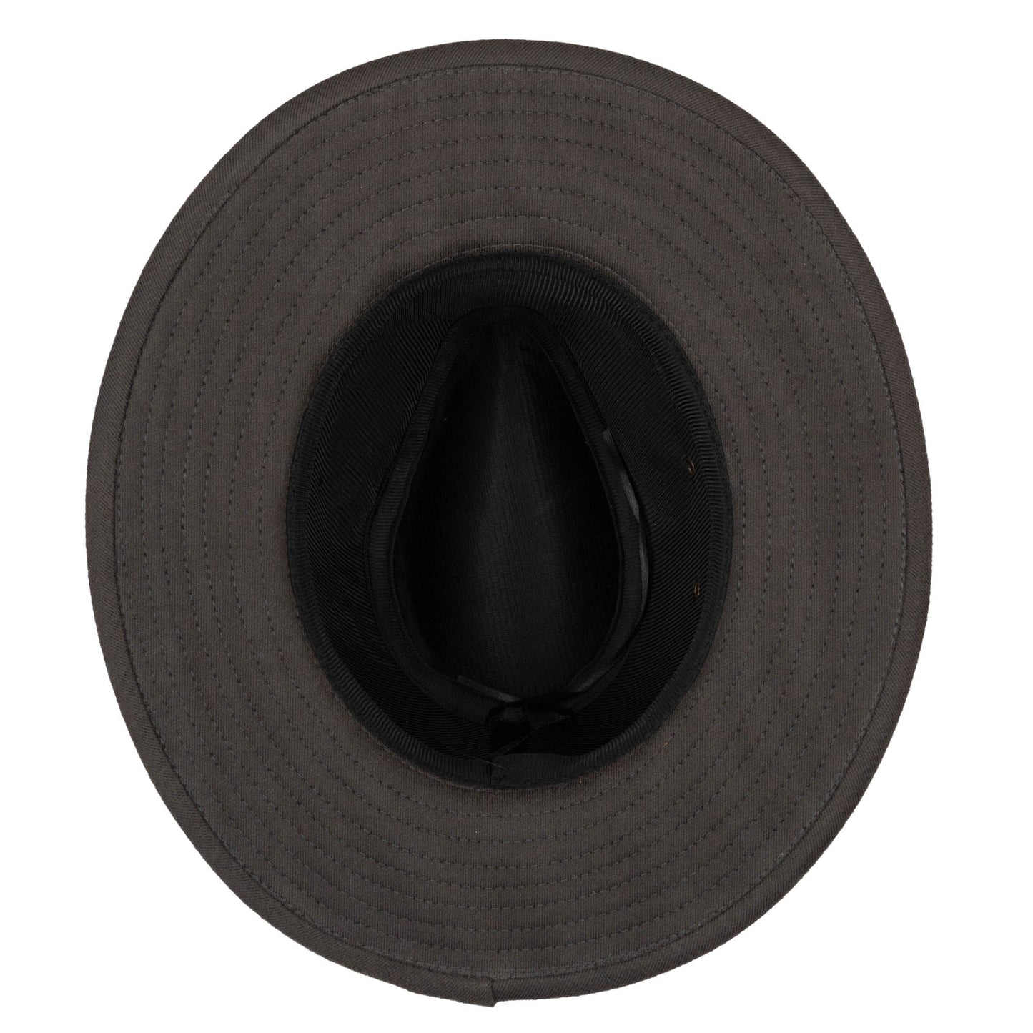 Faux Felt Fedora with Braided Faux Leather Trim
