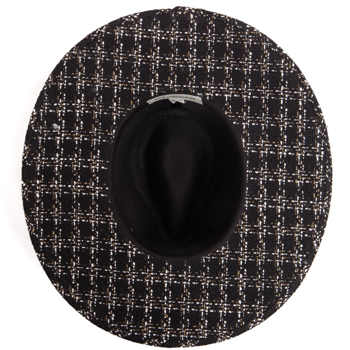 Aria - Wide Brim Fedora with Textured Mixed Tweed Fabric