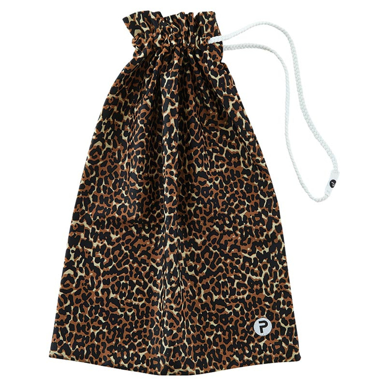 Cheetah Pom Sack Shoe Bag | Carry Around Drawstring Shoe Pouch | 10.4 x 14.5"