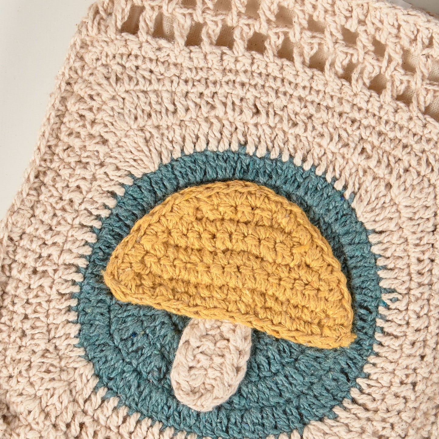Crochet Mushroom Crossbody Bag | Boho Body Handbag | 8" x 8"