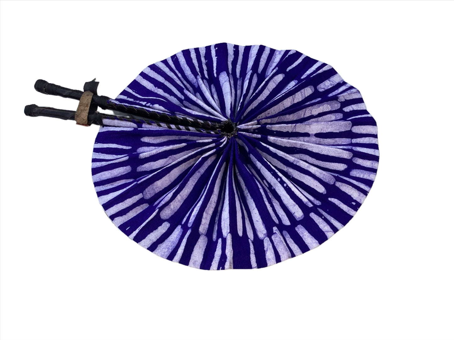 African Wax Print Fan, Handmade in Ghana