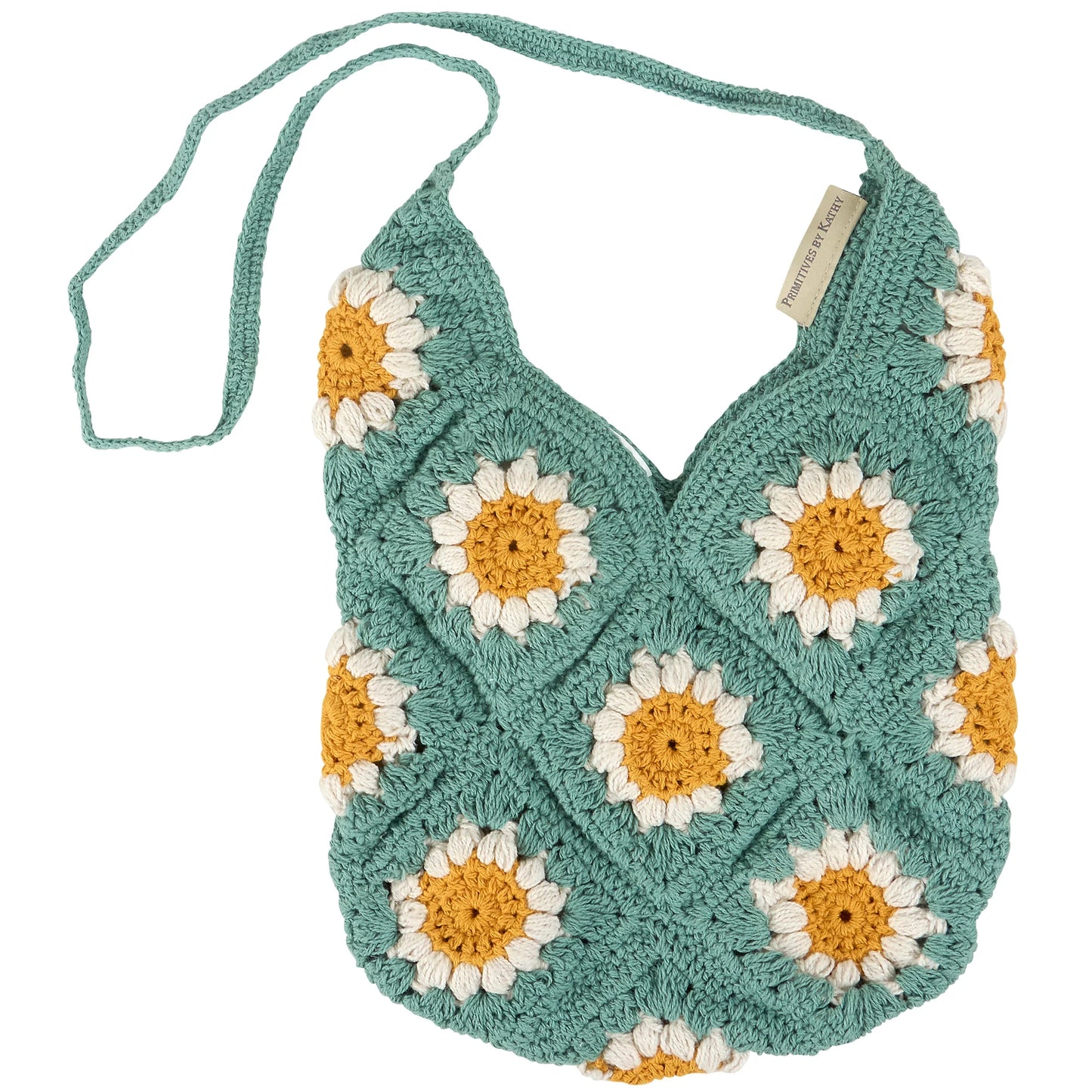 Daisies Crochet Tote Bag | Everyday Nature-themed Bag | 11" x 13"