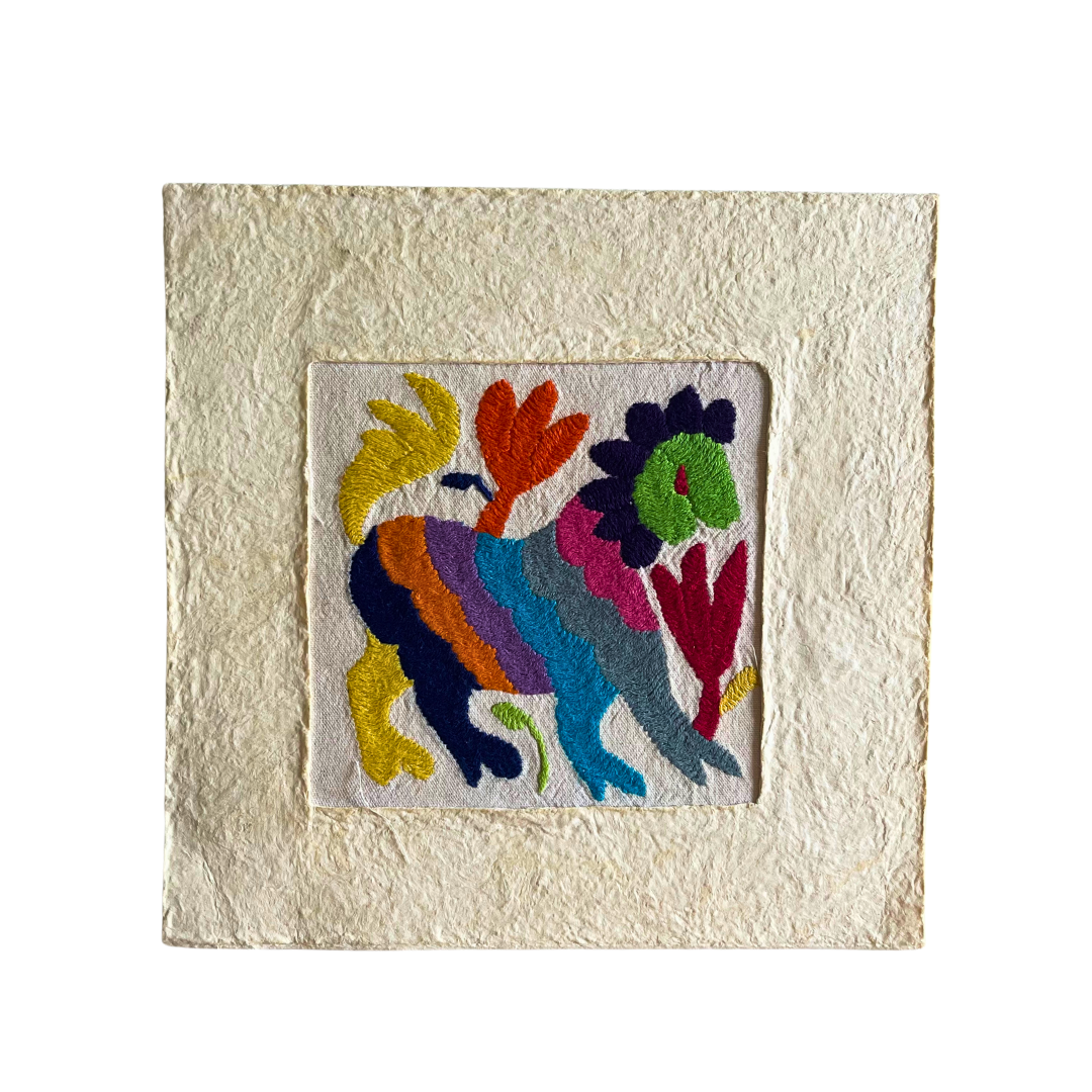 Otomí Amate Embroidered Assorted Art Textile Wall Decor Unframed - Mexico