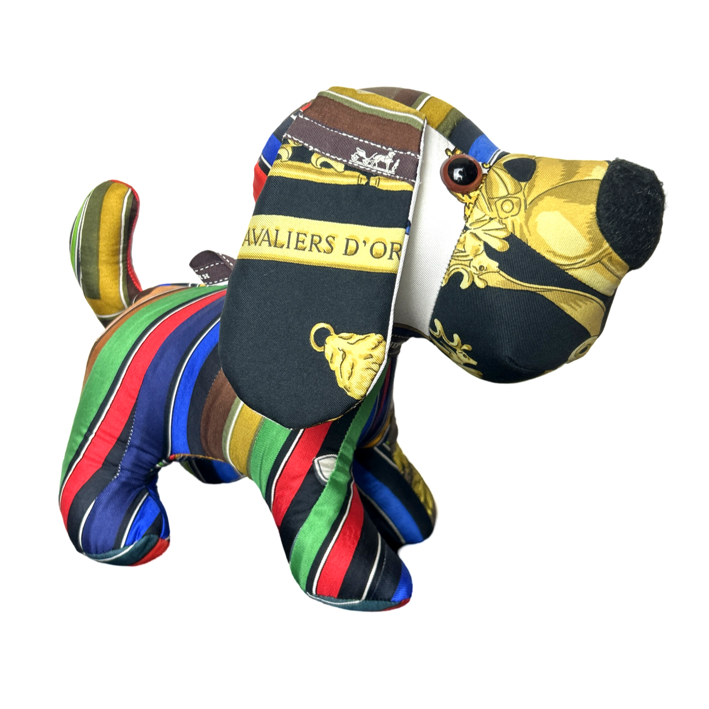 Vintage Silk Scarf Patchwork Puppy