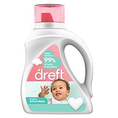 Dreft Active Baby Liquid Laundry Detergent, Helps Remove 99% of Baby Food Stains, Hypoallergenic, 32 loads