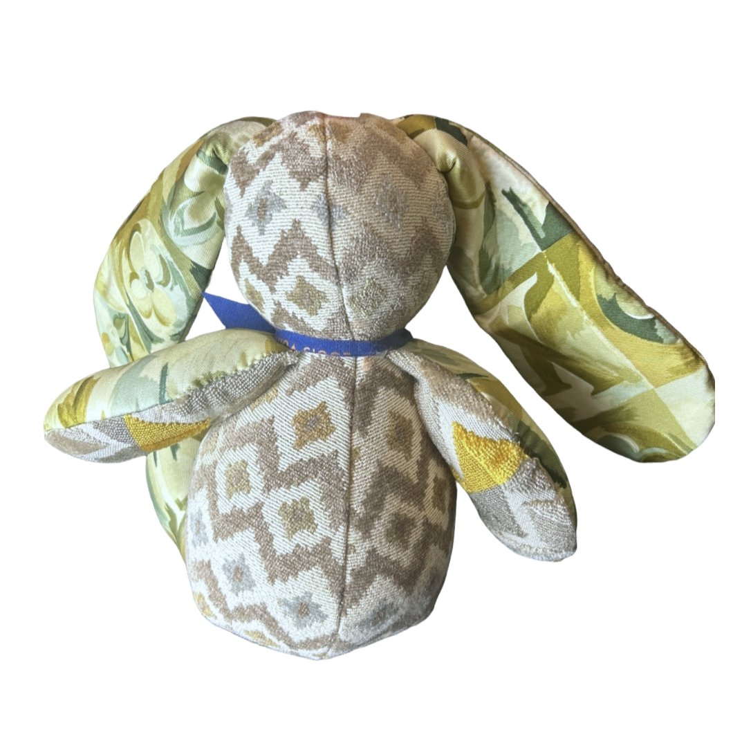 LV Au Fils du Temps Vintage Silk Scarf Patchwork Bunny