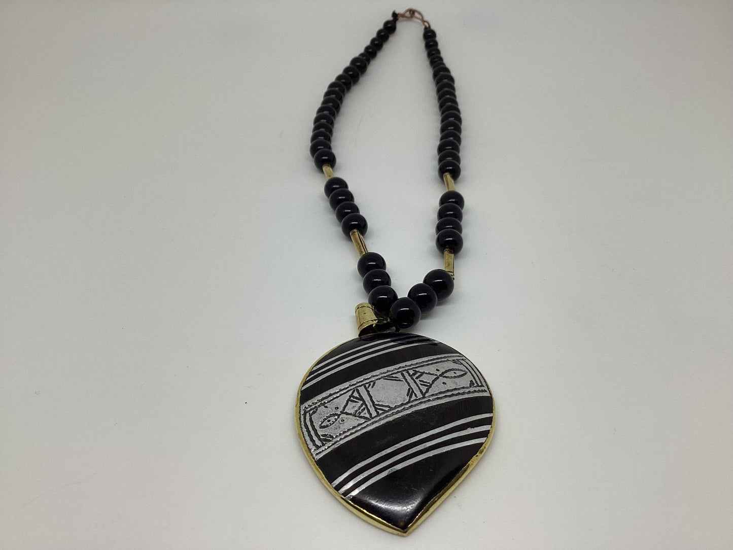 Tuareg ebony silver necklace