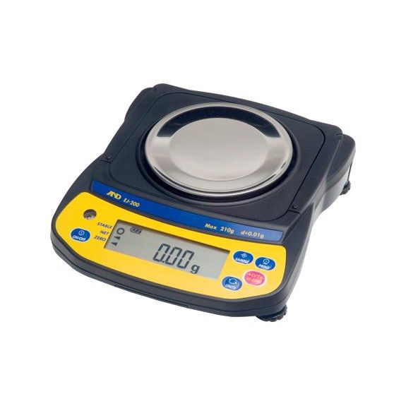 A&D Newton EJ-410 Portable Precision Balance, 410 g x 0.01 g, External Calibration