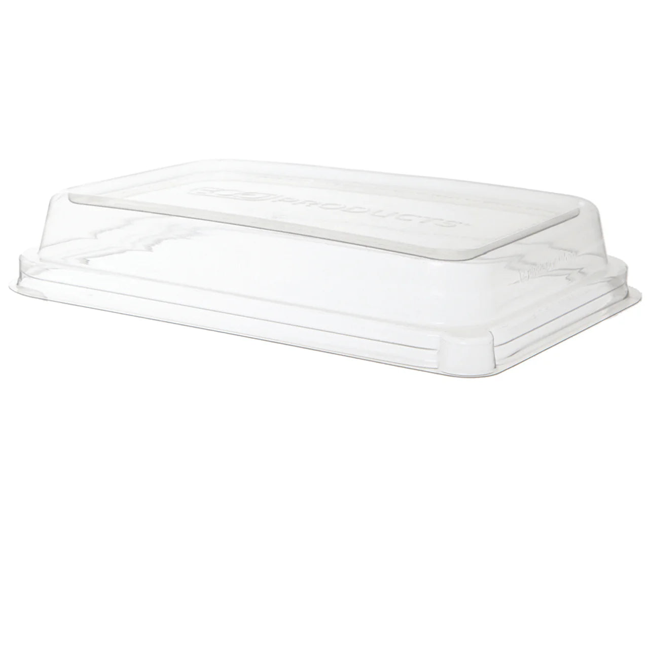 Eco-Products WorldView 100% Recycled PET Lid for 24–32 oz Rectangular Sugarcane Containers (QTY 400), SKU EP-SCRC24LID