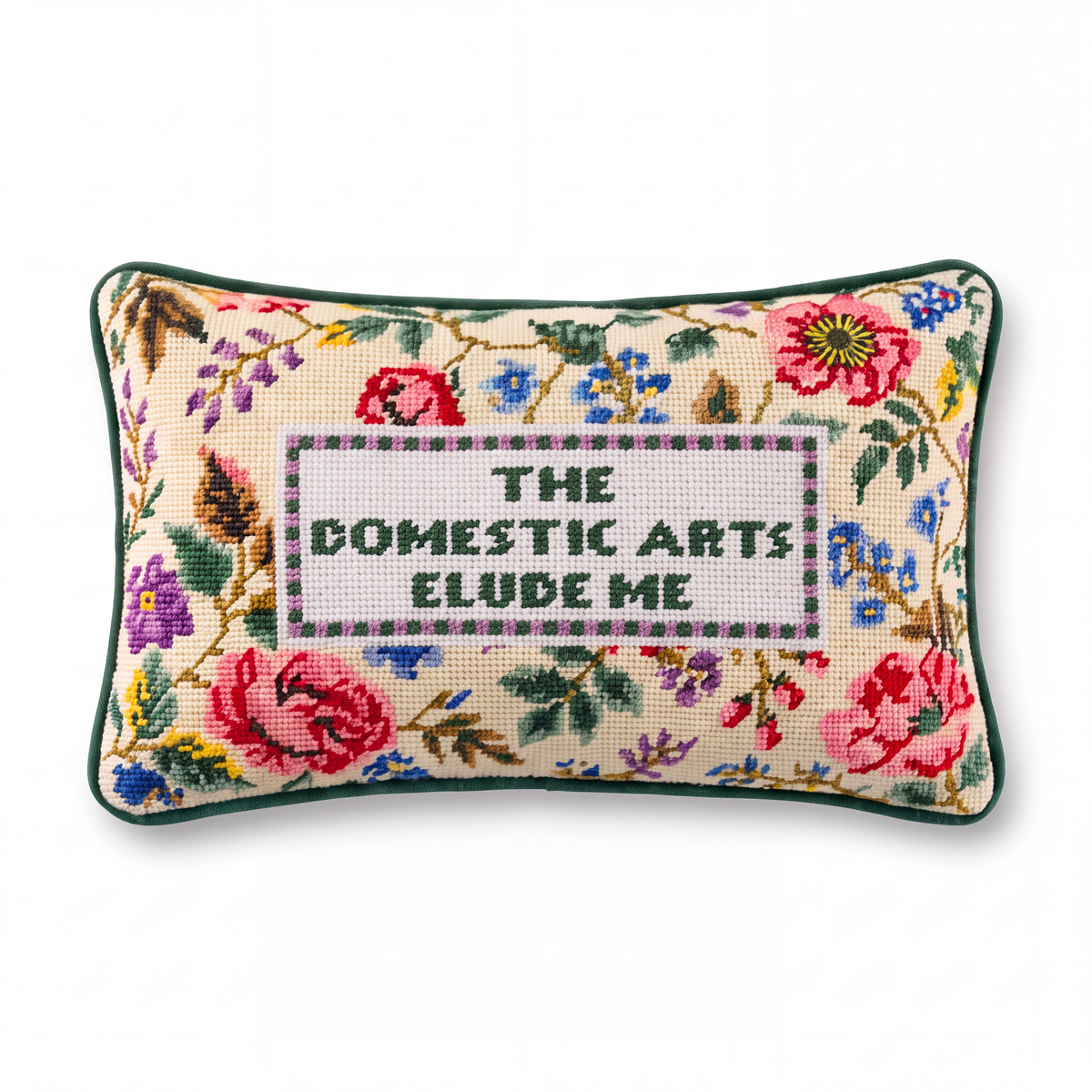 Domestic Arts Needlepoint Pillow