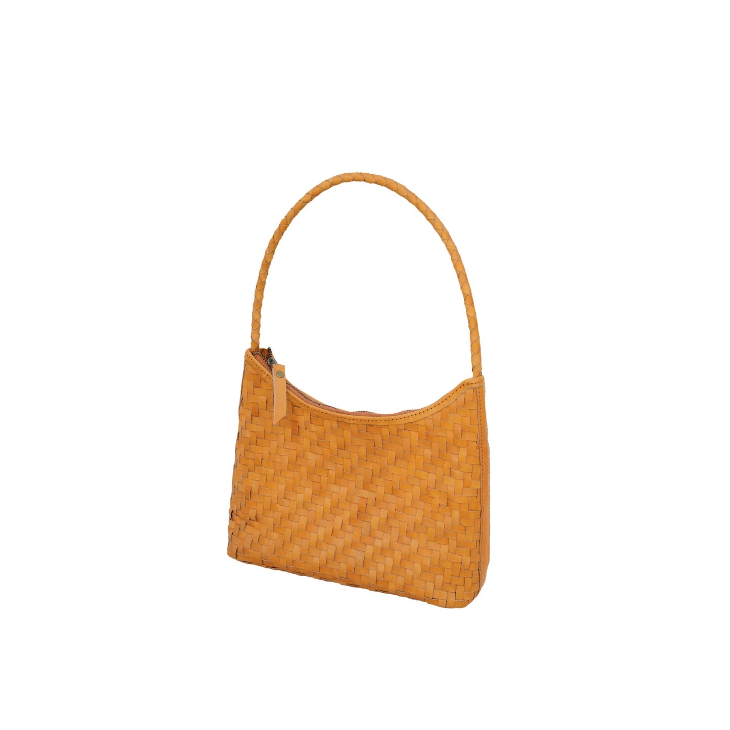 Edith Handwoven Leather Shoulder Bag in Tan