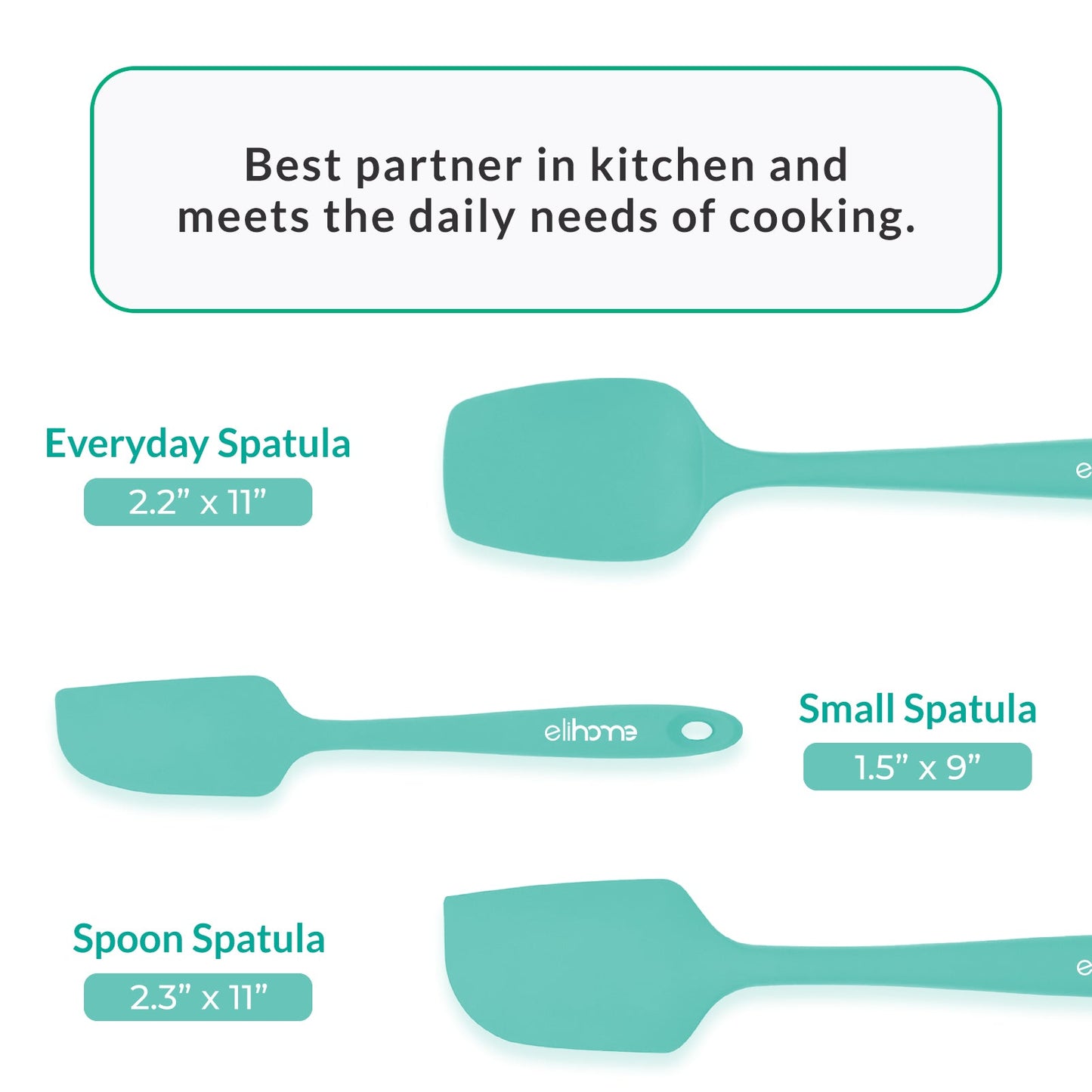 3 Piece Silicone Spatula Set - Tiffany Blue
