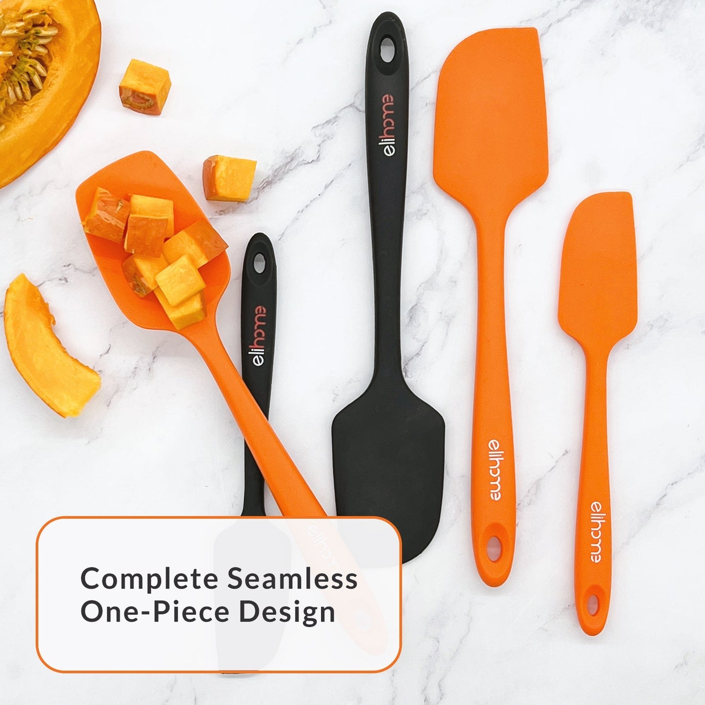 3 Piece Silicone Spatula Set - Orange