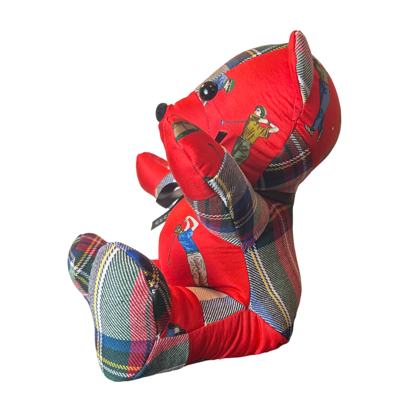 Tee Time Vintage Silk Scarf Patchwork Teddy Bear