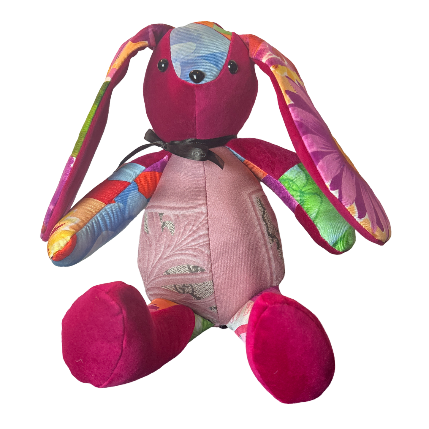Vintage Silk Scarf Patchwork Bunny