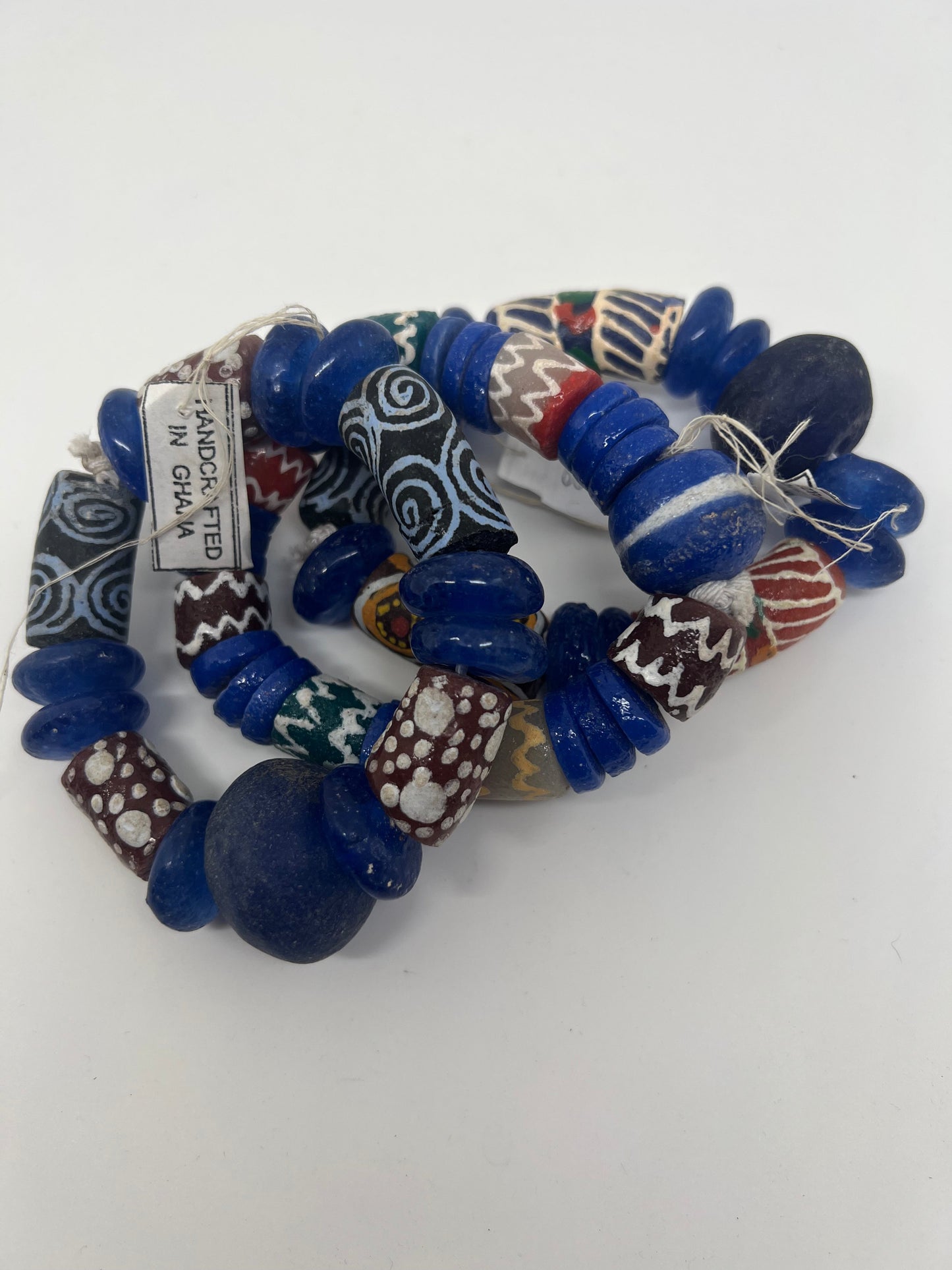 Stretchy Recycled Glass Bold Bead Bracelet