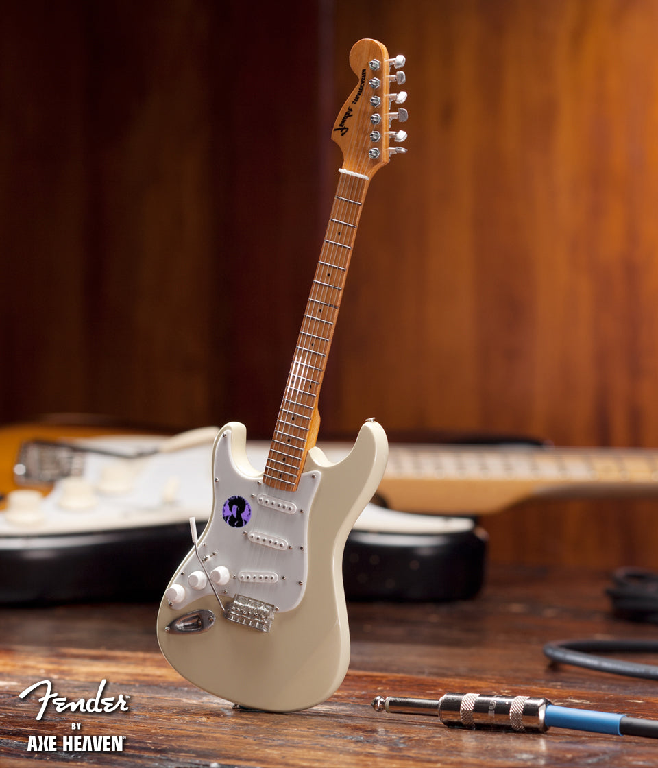 Jimi Hendrix Woodstock Fender™ Strat™ Cream Reverse Headstock Mini Guitar Replica w/Jimi Logo - Osadia Concept Store