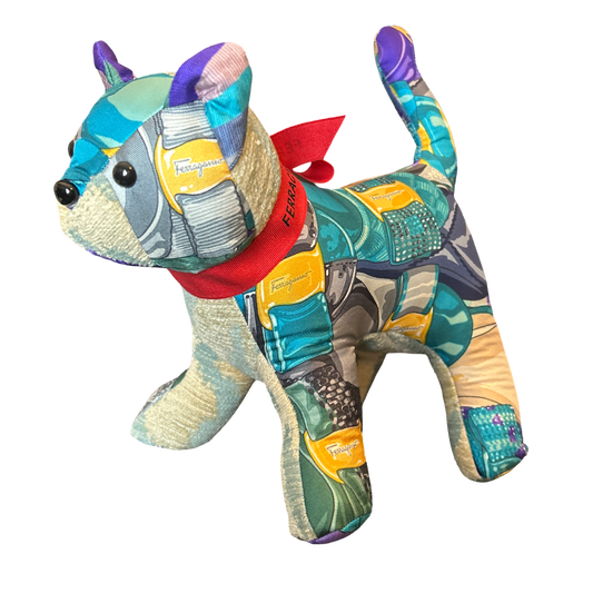 Varina Vintage Silk Scarf Patchwork Kitten