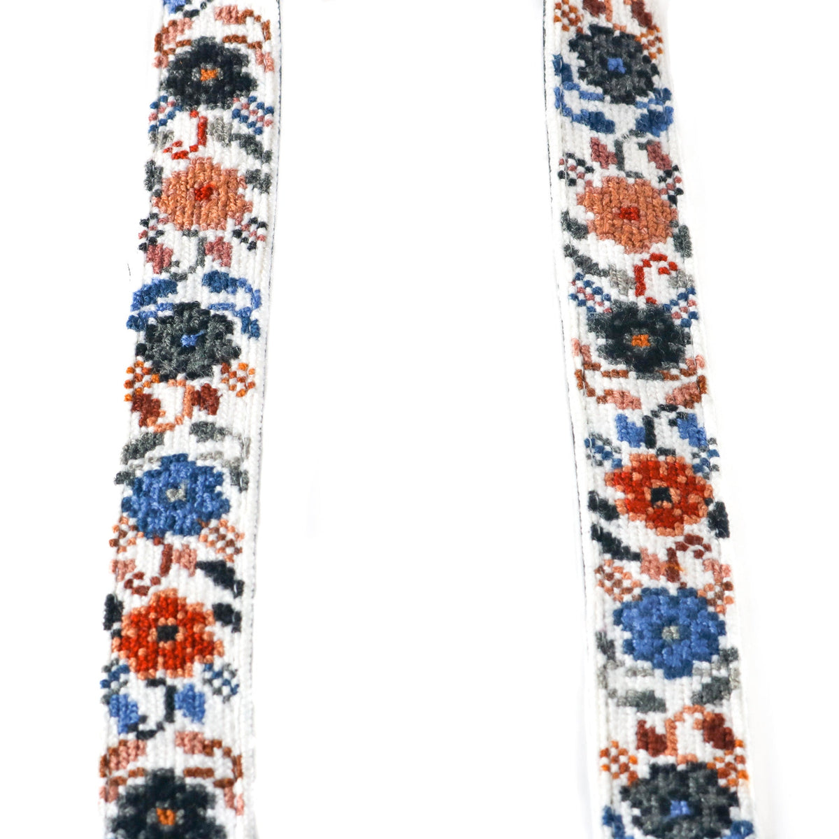 Mai Woven Bag Strap - Flowers with Leather - Osadia Concept Store