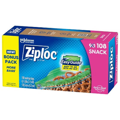 Bag Ziploc Snack Bg 12x50