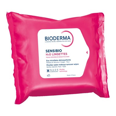Bioderma Sensibio H2O Facial Cleansing Wipes 25ct/2pk - New