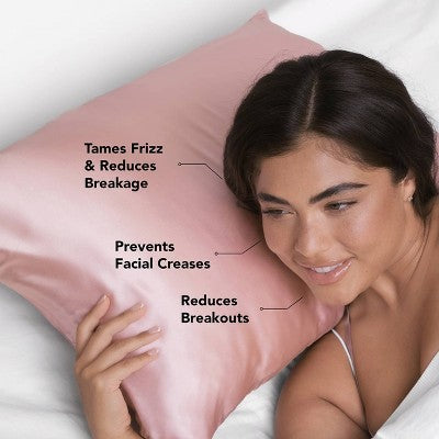Kitsch Satin Pillowcase Pink - Imperfect Box